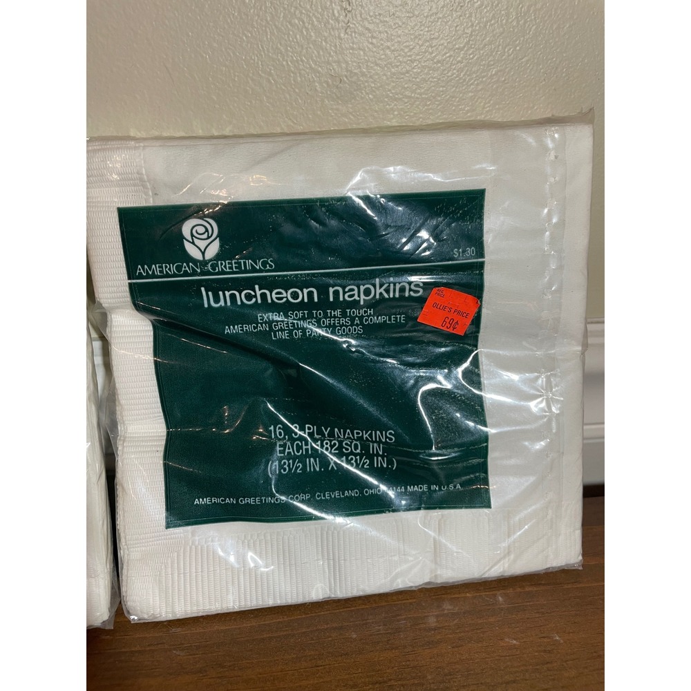 Vintage Christmas Luncheon Napkins Set 3 Packs Poinsettia Tree American Greeting - Picture 8 of 8